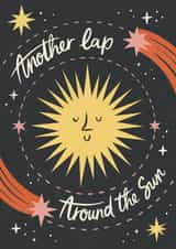 Pretty Birthday Card - Another Lap Around The Sun - Sun and Stars created by Bird & Co Studio