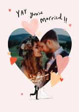 Personalised Wedding Photo Card created by Paperlink and Meraki Greeting Cards - Cute Wedding Photo Card - Just Married