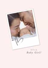 Personalised New Baby Photo Card created by Paperlink and Meraki Greeting Cards - Cute New Baby Card - its a Girl