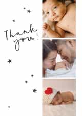 Personalised Thank You Photo Card created by Paperlink and Meraki Greeting Cards - Cute Thank You Photo Card - New Baby