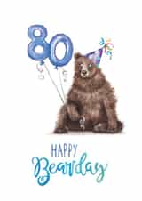 Cute - 80th Birthday - Bear - Pun - Card created by Citrus Bunn