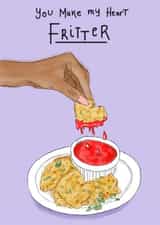 Cute Valentine's Day Card For Significant Other - You Make My Heart Fritter created by KitsCH Noir