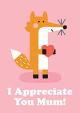 I Appreciate You - Cute Mothers day card created by Studio Boketto