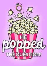 Cute Illustrated Engagement Card - Popped the Question created by Colourful Life