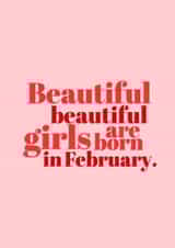 Cute Birthday Card - February Baby - Beautiful Card created by @EmilySwallow