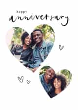 Personalised Anniversary Photo Card created by Paperlink and Meraki Greeting Cards - Classic Anniversary Photo Card - Hearts