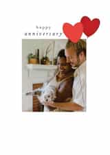 Personalised Anniversary Photo Card created by Paperlink and Meraki Greeting Cards - Classic Anniversary Photo Card  - Heart Balloons