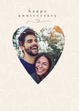 Personalised Anniversary Photo Card created by Paperlink and Meraki Greeting Cards - Pretty Anniversary Photo Card - Hearts