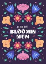 Cute floral Mother Day Card - To the best Bloomin Mum created by Chris Wharton