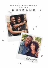Personalised Birthday Photo Card created by Paperlink and Meraki Greeting Cards - Cute Birthday Photo Card - Husband