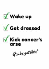 Inspirational Get Well Soon card - kick cancer's arse created by Peachy Keen Jelly Bean