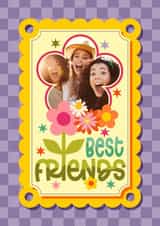 Personalised Birthday Photo Card created by Atwood & Atwood - flowers bestie Birthday Personalised Photo Card 22181