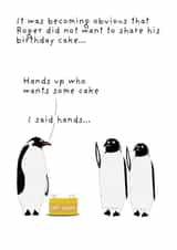 Funny Birthday Card - Penguins - Birthday Cake created by Not at all Jack