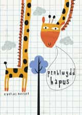 Giraffe Penblwydd Hapus Card - Welsh Happy Birthday created by Designs_by_flo