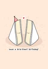 Cheesy birthday card - brie Pun created by Rosalie Perl