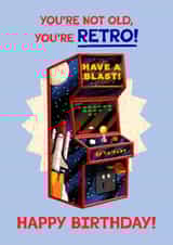 Funny Birthday Card - Arcade Machine - Have a Blast - Retro created by Folio | Ian Owen