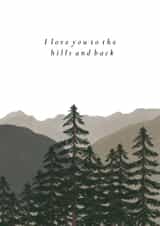 Mountains Card - I love you to the hills and back - card for hikers created by HeatherLucyJ