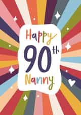 Cute Birthday Card - 90th - for Nanny created by Woody's Design