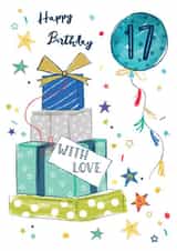 Classic Birthday card - 17 Today - Presents created by Katie Phythian Design