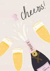 Cheers! Celebration card - Champaign - Party - Birthday - Congratulations created by Molly Redmond Design