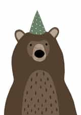 Cute Birthday Card - Bear in a Party Hat created by HeatherLucyJ