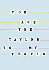 Cute Travis Kelce & Taylor Swift friendship bracelet card for wife or girlfriend created by Oh Man!