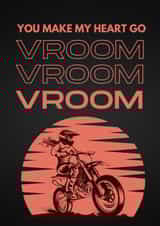 Valentines Day for Motocross Significant Other - Female Rider - Vroom Vroom created by Berklesful Designs