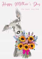 Cute Mothers Day Card - From the Dog - greyhound illustration created by Leanne Mullen
