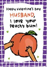 Cute Valentine's Day Card - for Husband - Peachy Bum created by The Playful Indian