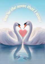 Beautiful Valentine's Day card for your significant other with stunning swans created by ArtByAT