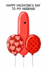 Valentine Balloons Innuendo - Cheeky -Husband - LGBTQ created by Nicola Watson