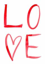 Classic and Pretty Valentine's Day Card - LOVE - Heart created by Bellynam Studio