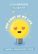 Cute Husband Valentine's Card - You Light Up My Life created by Fliss Muir