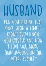 Cute Husband Valentine's Day Card - Love You More than Anyone on the Planet created by Brogan Thomas