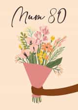 Cute Birthday card - for Mum - 80th created by Quinton cards