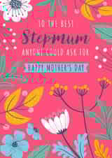 Pretty Mother's Day Card - For Stepmum - Floral design - Pink created by Dalia Clark Design