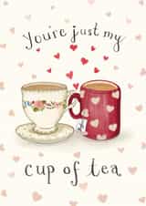 Cute Valentine's Day Card - Boyfriend - Cute cuppas created by Love Lucy Illustration
