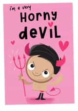 Cheeky Valentine's Day Card For Significant Other - Horny Devil. created by Hello Munki