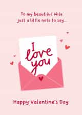 Cute Valentine's Card - I Love You - Wife created by Fliss Muir