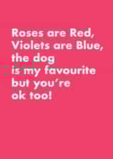 Funny Valentine's Day Card for Significant Other - The Dog is my favourite. created by Hello Munki