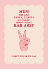 Cute Mother’s Day Card - Bad Ass Mum created by Pig + Plums