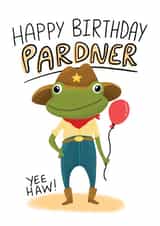 Cute Birthday Card - Cowboy Frog created by Fox Card Co