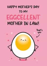 Cute Mother's Day Card - Mother In Law - Egg Pun created by Twisted Haggis