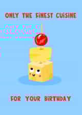 Funny Birthday Card - Party Food - Nostalgia - Cheese and Pineapple Sticks created by Lucy Maggie Designs