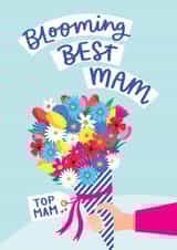 Pretty Mother's Day Card - Best Mam - Bouquet created by Jane Katherine Houghton