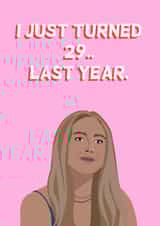 Funny Birthday Card - Jennifer Lawrence - Just Turned 29 created by Funny Hunny
