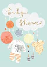 Cute Baby Shower Card - for Mum to Be - Baby Mobile created by Louise Tiler