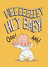 Cute New Baby Card - Hey Baby created by Lucy Britton