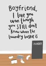 Funny Valentines Card - Boyfriend - The Laundry Basket created by Charley Muttitt