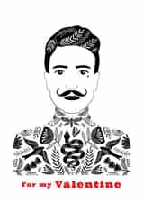 Tattooed Man For My Valentine Card created by Maggie Magoo Designs